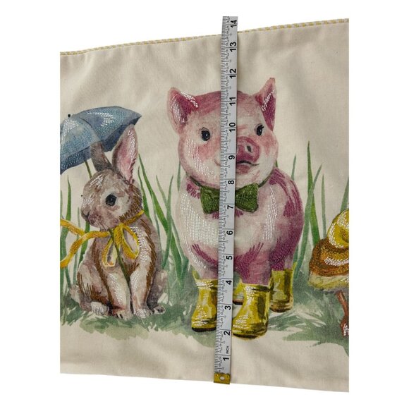 Home & Garden Decorative Pillow Cover Case With Bunny Pig Duck Rain Spring - Picture 16 of 16